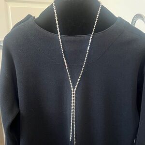 Lane Bryant Silver Crystal Lariat Necklace